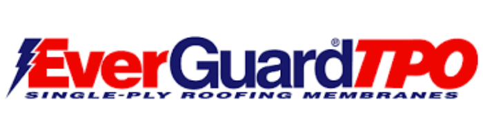 EverGuard TPO single-ply roofing membrane system logo used by Doyle Roofing for commercial low-slope roofing projects