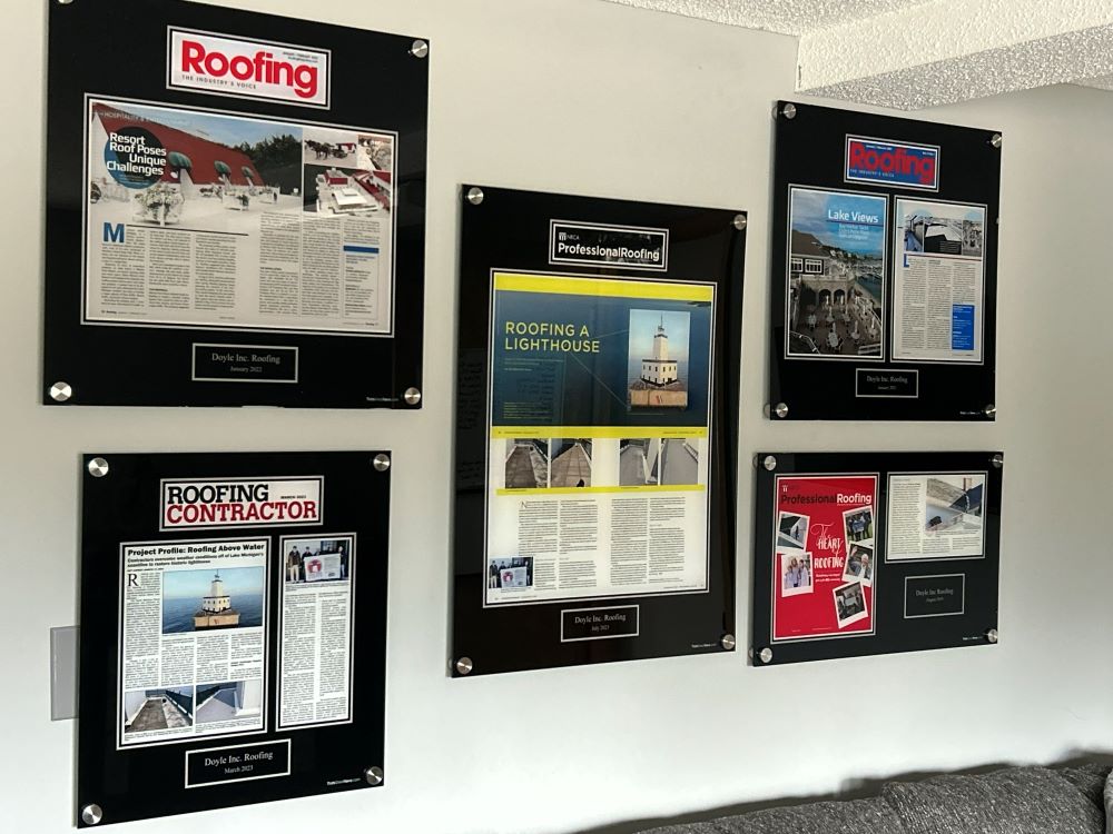 Doyle Roofing Contractor Awards from reputable papers